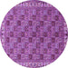 Round Machine Washable Persian Purple Traditional Area Rugs, wshtr3512pur