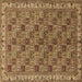 Square Persian Brown Traditional Rug, tr3512brn