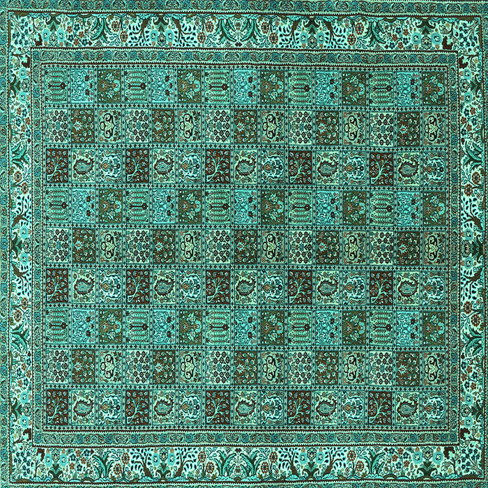Square Persian Turquoise Traditional Rug, tr3512turq