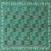Square Persian Turquoise Traditional Rug, tr3512turq