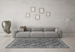 Machine Washable Persian Gray Traditional Rug in a Living Room,, wshtr3512gry