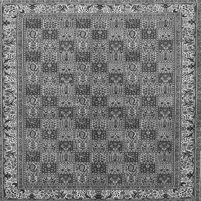 Round Machine Washable Persian Gray Traditional Rug, wshtr3512gry