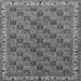 Round Machine Washable Persian Gray Traditional Rug, wshtr3512gry