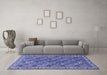 Machine Washable Persian Blue Traditional Rug in a Living Room, wshtr3512blu