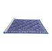 Sideview of Machine Washable Persian Blue Traditional Rug, wshtr3512blu