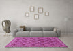 Machine Washable Persian Pink Traditional Rug in a Living Room, wshtr3512pnk