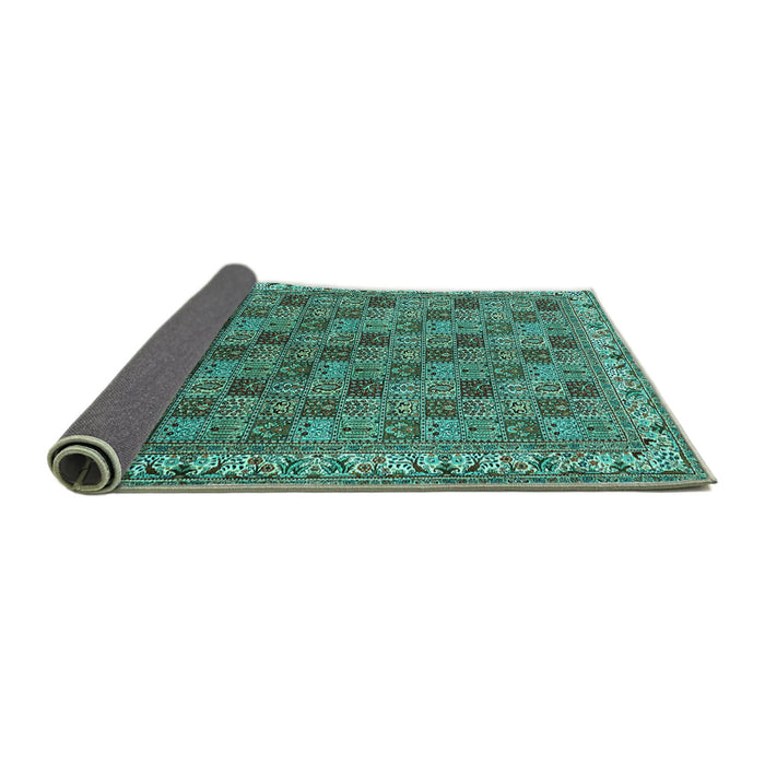 Sideview of Persian Turquoise Traditional Rug, tr3512turq