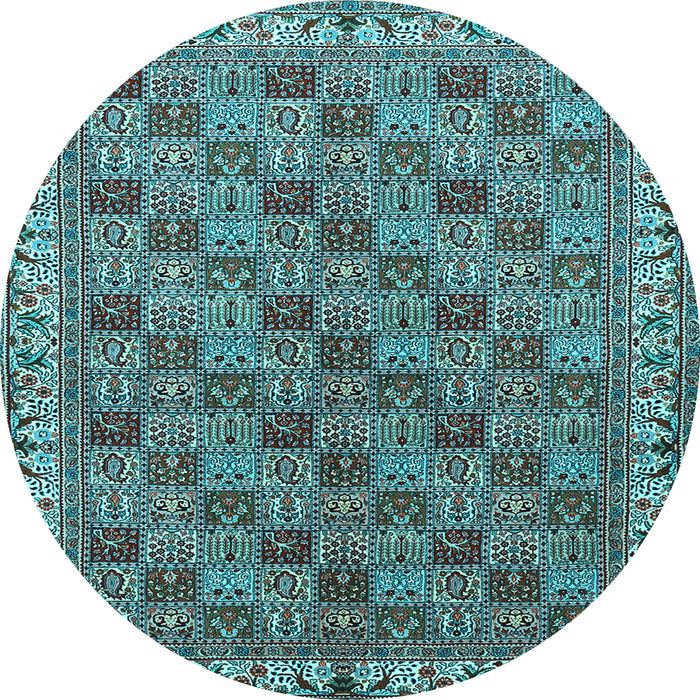 Round Persian Light Blue Traditional Rug, tr3512lblu