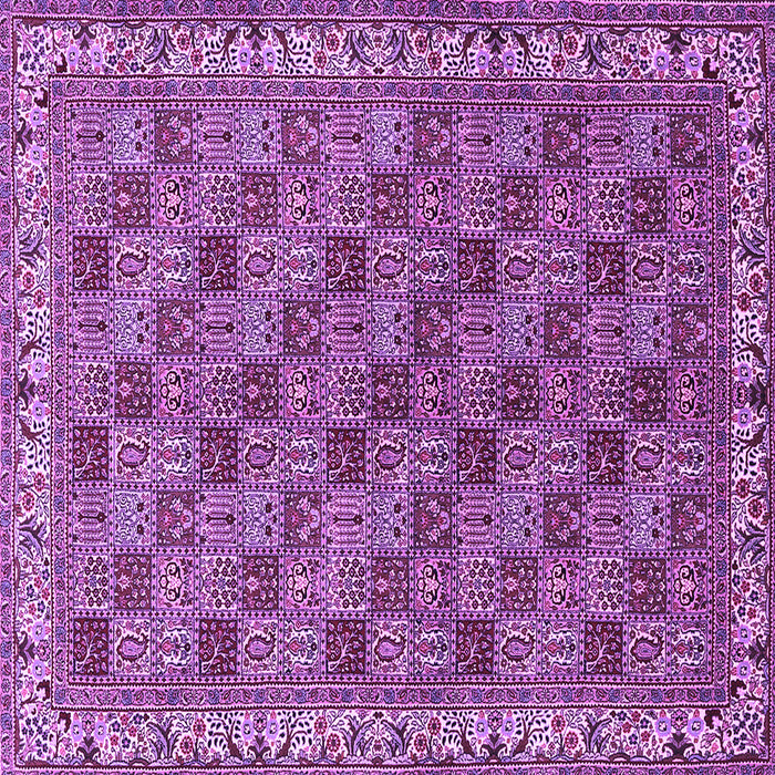 Square Machine Washable Persian Purple Traditional Area Rugs, wshtr3512pur