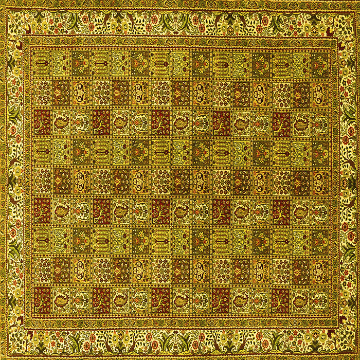Square Persian Yellow Traditional Rug, tr3512yw