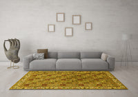 Machine Washable Persian Yellow Traditional Rug, wshtr3512yw