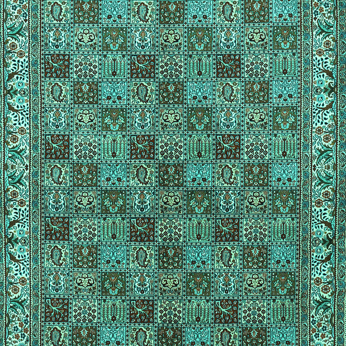 Machine Washable Persian Turquoise Traditional Area Rugs, wshtr3512turq