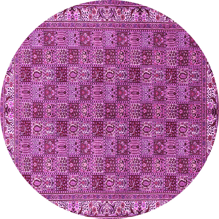 Round Persian Pink Traditional Rug, tr3512pnk