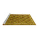 Sideview of Machine Washable Persian Yellow Traditional Rug, wshtr3512yw