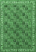 Machine Washable Persian Emerald Green Traditional Area Rugs, wshtr3512emgrn