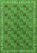 Serging Thickness of Machine Washable Persian Green Traditional Area Rugs, wshtr3512grn