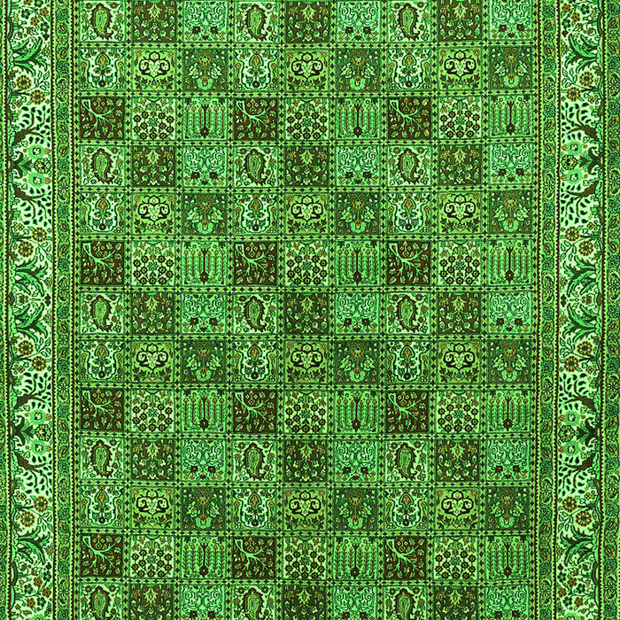 Serging Thickness of Machine Washable Persian Green Traditional Area Rugs, wshtr3512grn