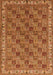 Serging Thickness of Machine Washable Persian Orange Traditional Area Rugs, wshtr3512org