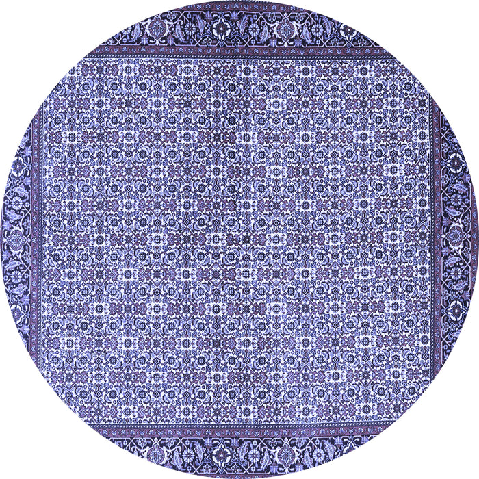 Round Persian Blue Traditional Rug, tr3513blu