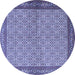 Round Persian Blue Traditional Rug, tr3513blu