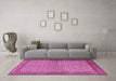 Machine Washable Persian Pink Traditional Rug in a Living Room, wshtr3513pnk