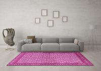 Machine Washable Persian Pink Traditional Rug, wshtr3513pnk