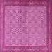 Square Persian Pink Traditional Rug, tr3513pnk