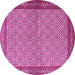 Round Persian Pink Traditional Rug, tr3513pnk