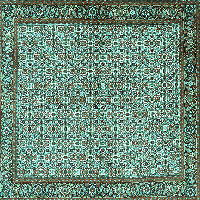 Square Persian Turquoise Traditional Rug, tr3513turq