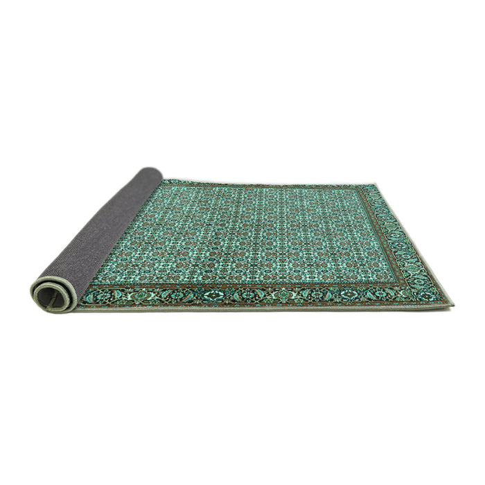 Sideview of Persian Turquoise Traditional Rug, tr3513turq