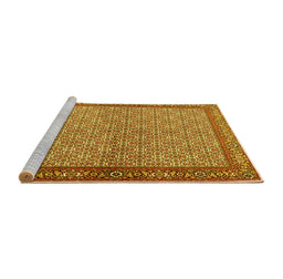 Sideview of Machine Washable Persian Yellow Traditional Rug, wshtr3513yw