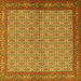 Square Persian Yellow Traditional Rug, tr3513yw