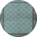 Round Persian Light Blue Traditional Rug, tr3513lblu