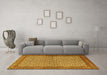 Machine Washable Persian Yellow Traditional Rug in a Living Room, wshtr3513yw