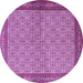 Round Persian Purple Traditional Rug, tr3513pur