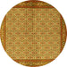 Round Persian Yellow Traditional Rug, tr3513yw