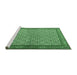 Sideview of Machine Washable Persian Emerald Green Traditional Area Rugs, wshtr3513emgrn