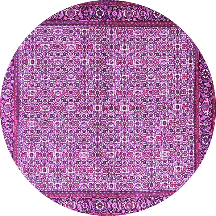 Round Machine Washable Persian Purple Traditional Area Rugs, wshtr3513pur