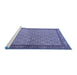 Sideview of Machine Washable Persian Blue Traditional Rug, wshtr3513blu