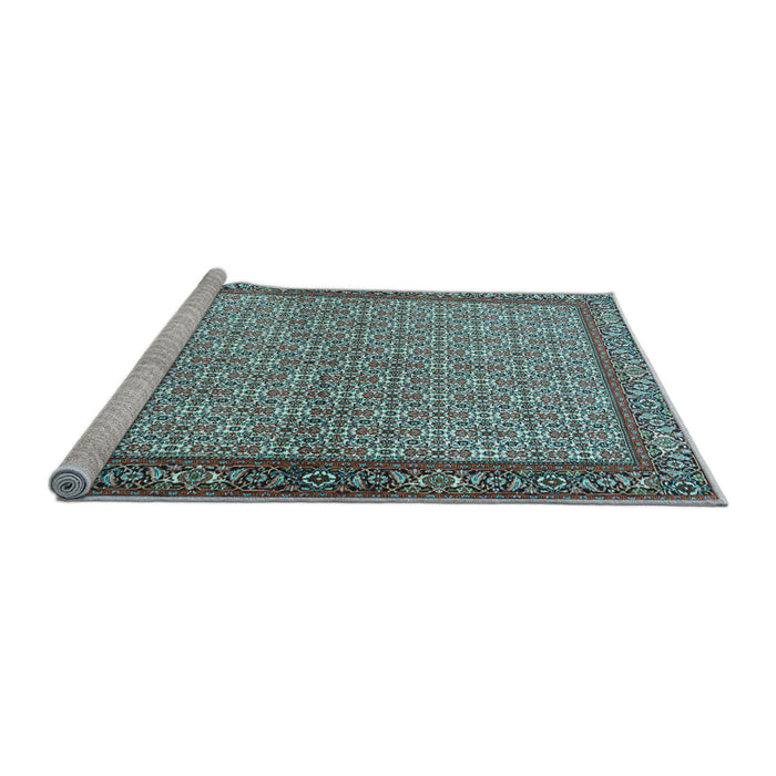 Sideview of Machine Washable Persian Light Blue Traditional Rug, wshtr3513lblu