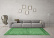 Machine Washable Persian Emerald Green Traditional Area Rugs in a Living Room,, wshtr3513emgrn