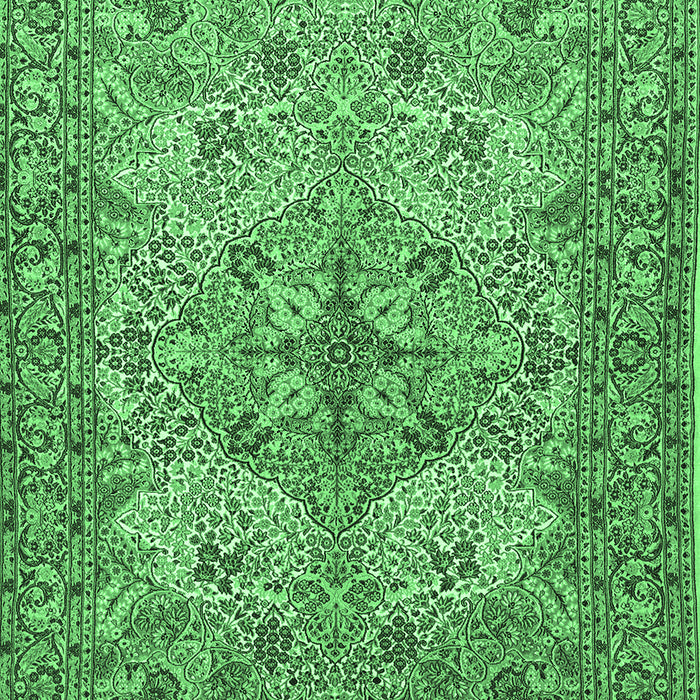 Machine Washable Animal Emerald Green Traditional Area Rugs, wshtr3514emgrn