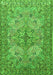 Animal Green Traditional Rug, tr3514grn