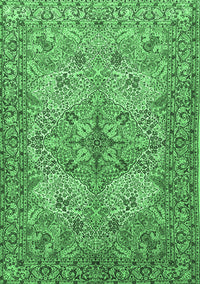 Animal Emerald Green Traditional Rug, tr3514emgrn