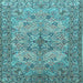 Square Animal Light Blue Traditional Rug, tr3514lblu