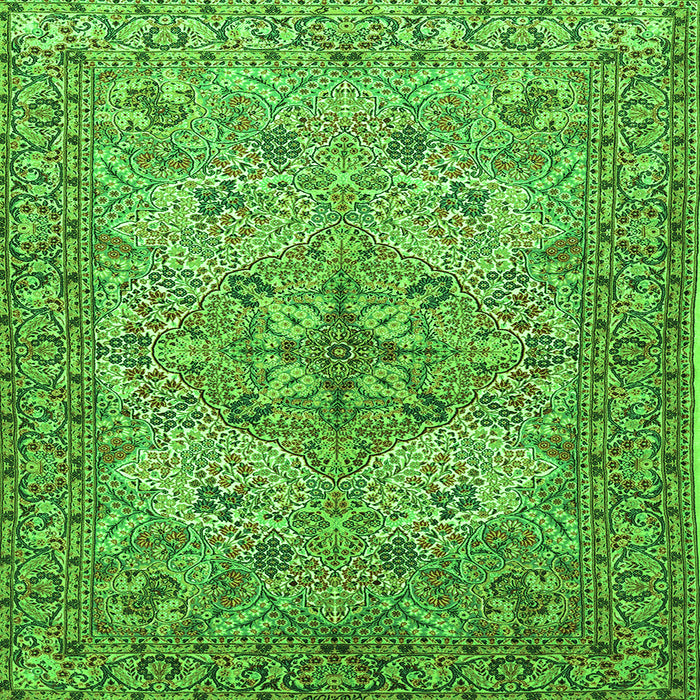 Round Machine Washable Animal Green Traditional Area Rugs, wshtr3514grn