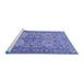 Sideview of Machine Washable Animal Blue Traditional Rug, wshtr3514blu