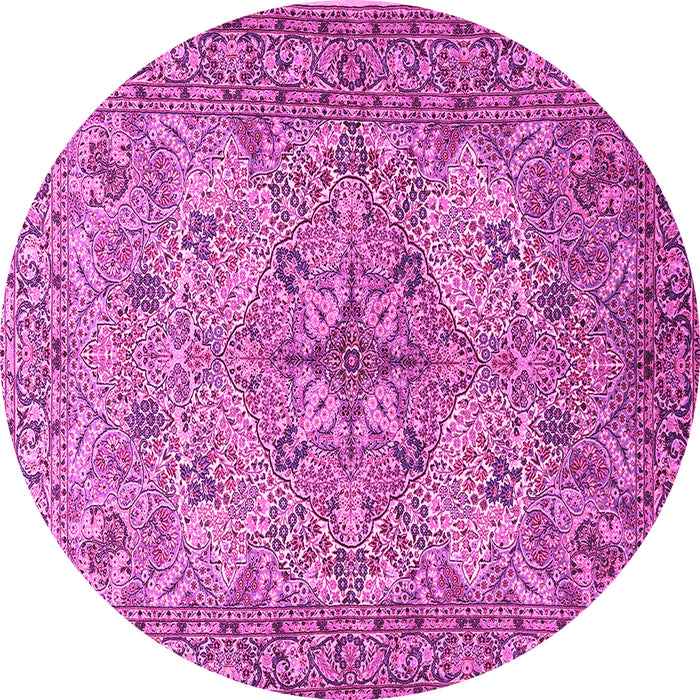 Round Animal Pink Traditional Rug, tr3514pnk