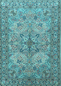 Animal Light Blue Traditional Rug, tr3514lblu