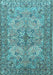 Animal Light Blue Traditional Rug, tr3514lblu